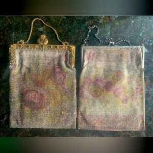 Pair of 1800s glass bead purses